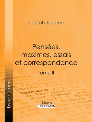cover image of Pensées, maximes, essais et correspondance